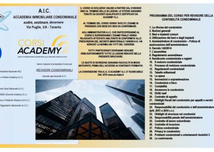 MODULO DI ISCRIZIONE AL CORSO DI REVISORE CONTABILE CONDOMINIALE